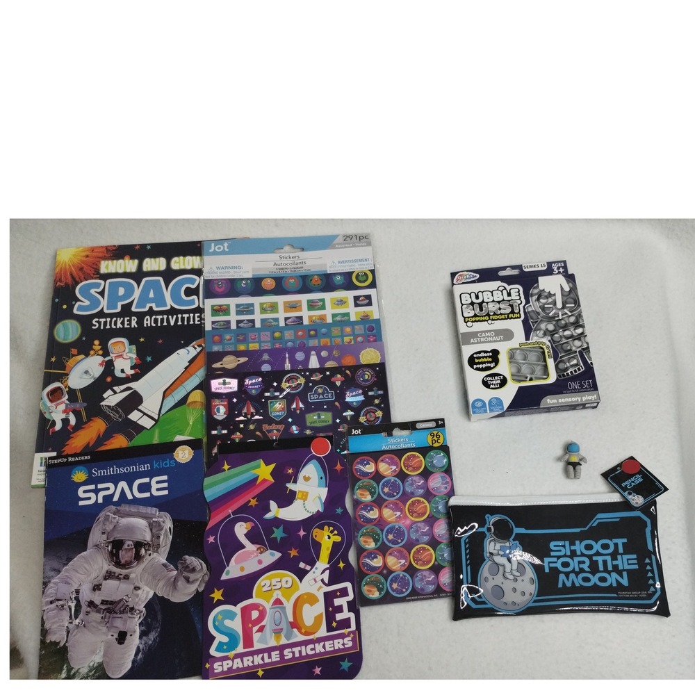 Kids Space Activity Bundle Stickers‎ Books STEM Learning Pack Astronaut Lot